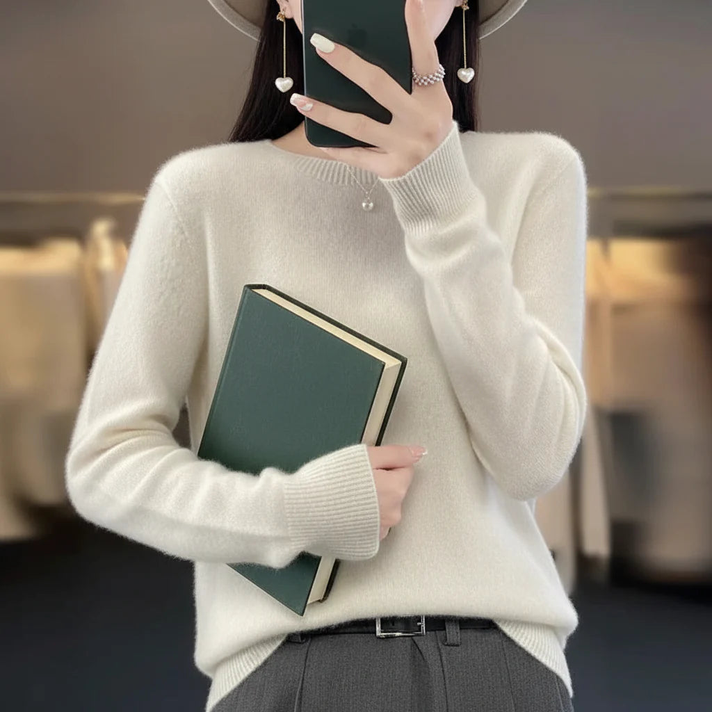 Maglione Donna Girocollo Quotidiano Comfort Leggero Caldo Pullover