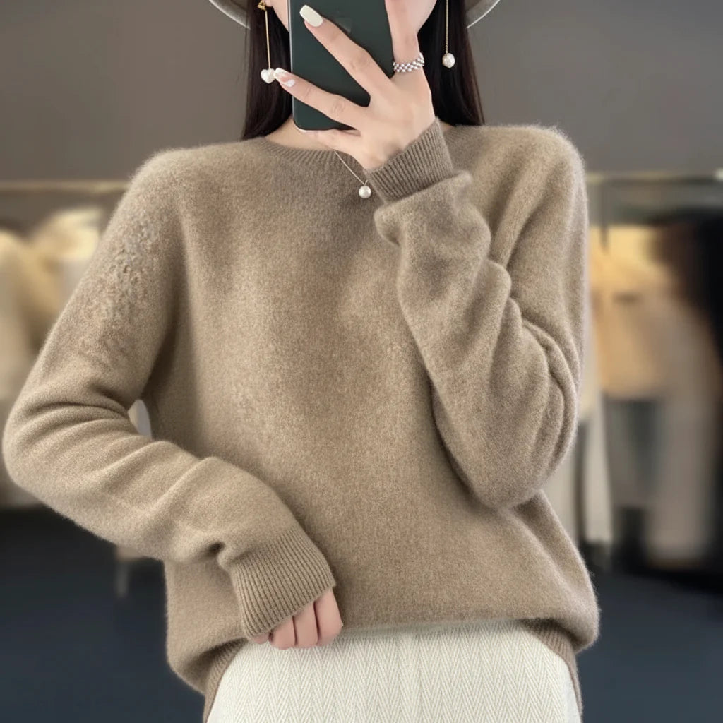 Maglione Donna Girocollo Quotidiano Comfort Leggero Caldo Pullover