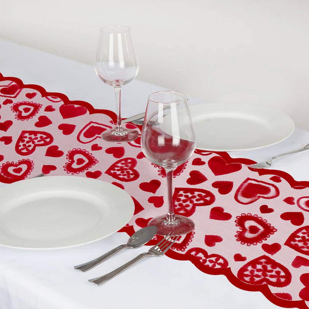 Lace Tafel Loper Hartjes Romantische Valentijnsdecoratie