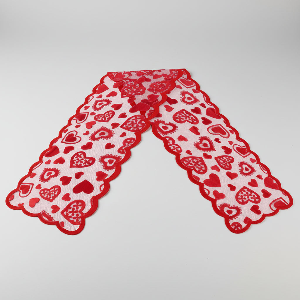 Lace Tafel Loper Hartjes Romantische Valentijnsdecoratie