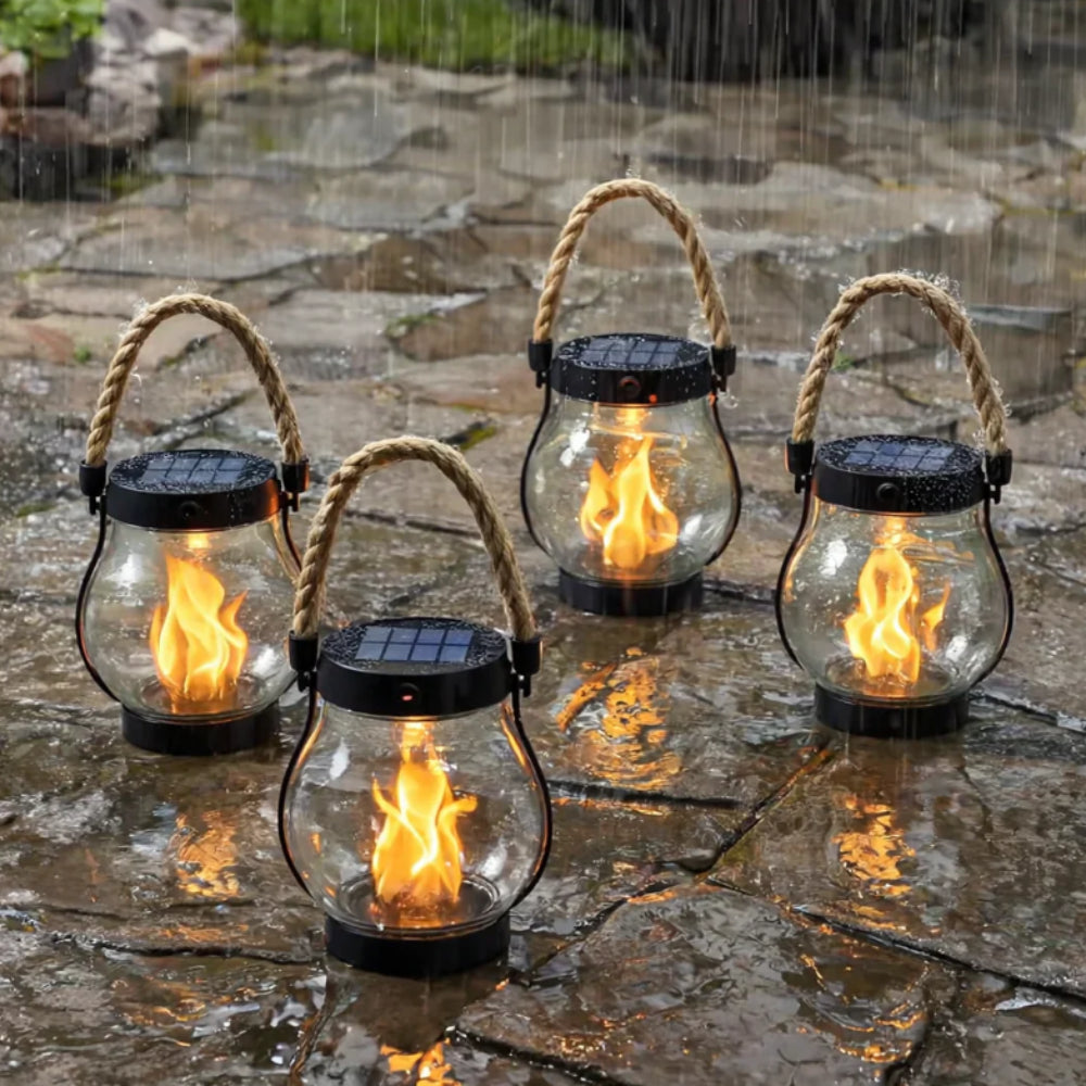 Lanterna Solare per Giardino con Effetto Fiamma Charmante