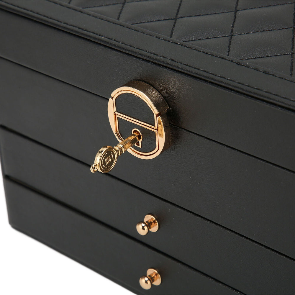 Leather Jewelry Box Multilayer Elegant Storage Organizer for Rings Necklaces 5