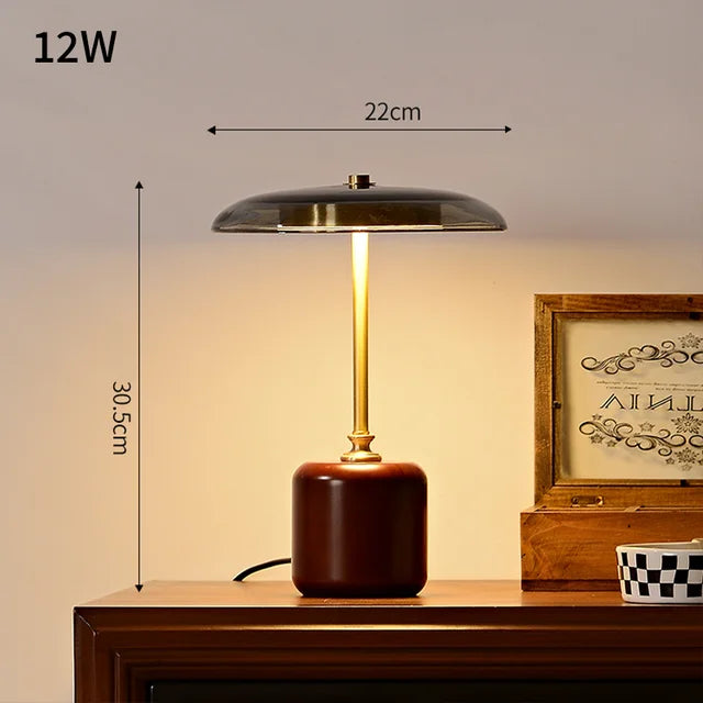 MushroomLuxe - Modern LED Glass Table Lamp | Dimmable & Stylish Design