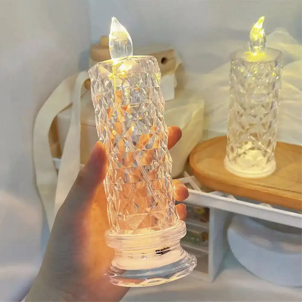 LuxeLicht - Lámpara nocturna LED diamante para iluminación ambiental en dormitorio y sala de estar