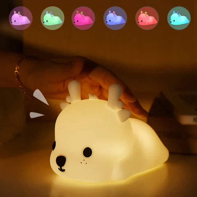 BunnyGlow - Dimmable LED Night Light for Children with Touch Control and USB Charging Function