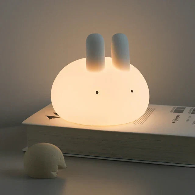 BunnyGlow - Lámpara nocturna LED regulable para niños con control táctil y función de carga USB