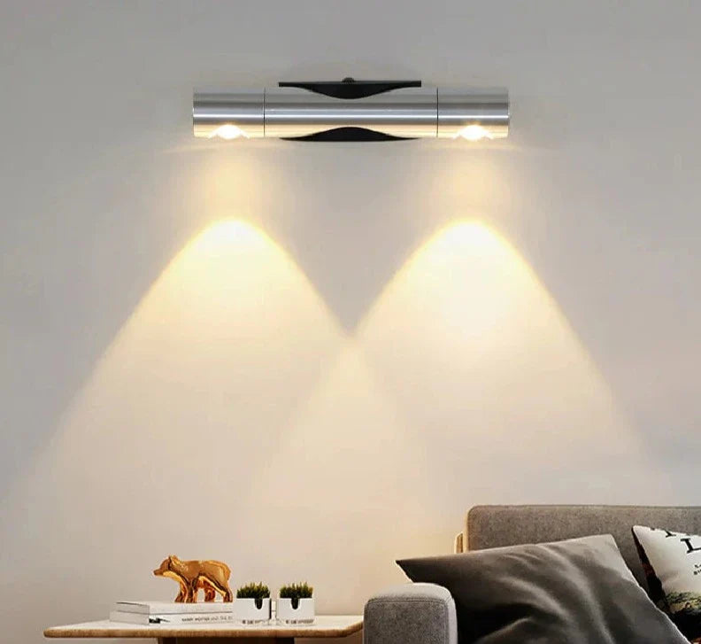 DuoGlow – Lampada da parete a LED doppia con faretti regolabili