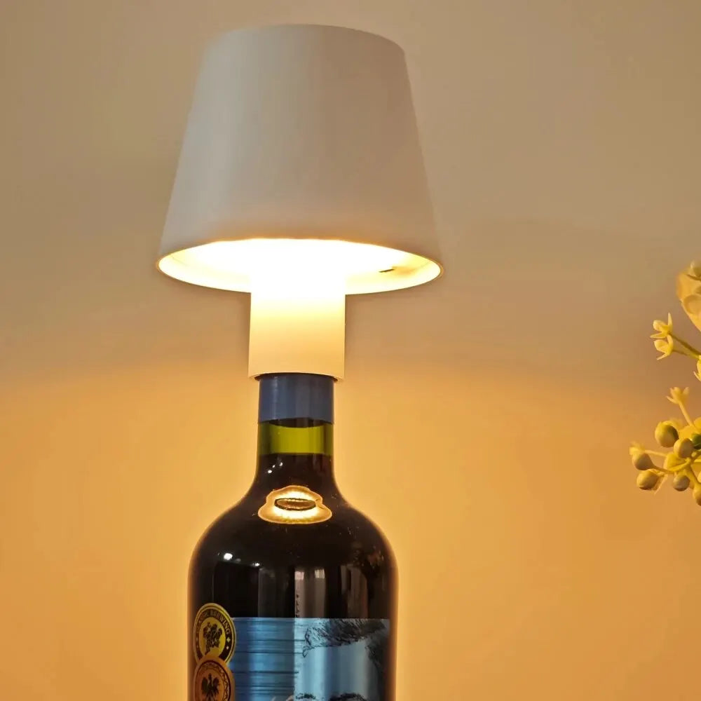 BottleGlow - Lampada da tavolo LED per bottiglie di vino, dimmerabile e senza fili