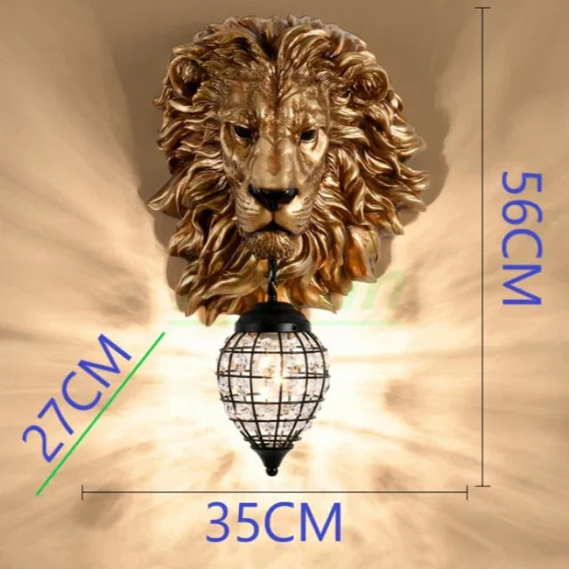 RoyalGlow - Majestic Lion Head Wall Lamp in Vintage Style – Decorative LED Lamp