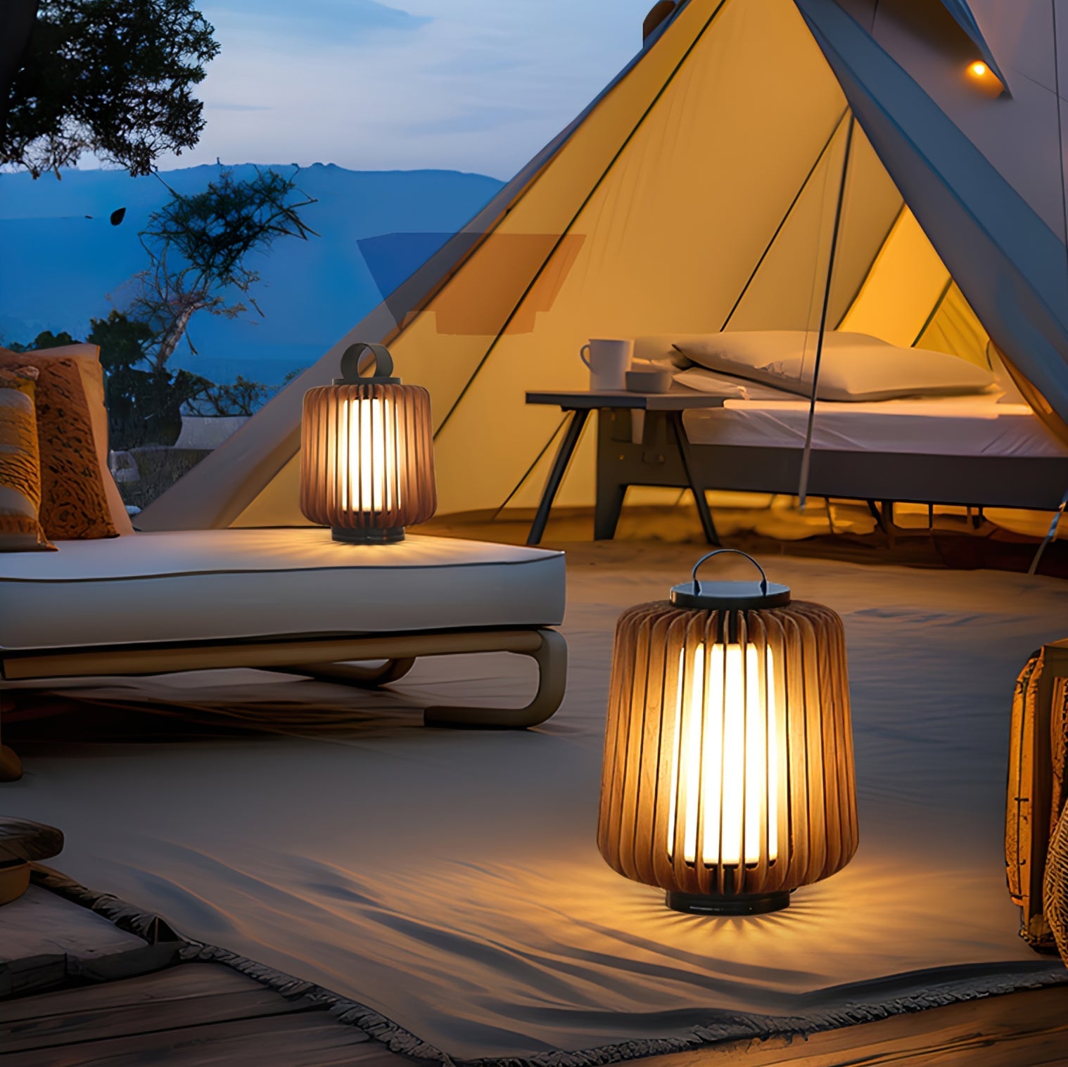 LumiLuxe - Rechargeable Outdoor Table Lamp