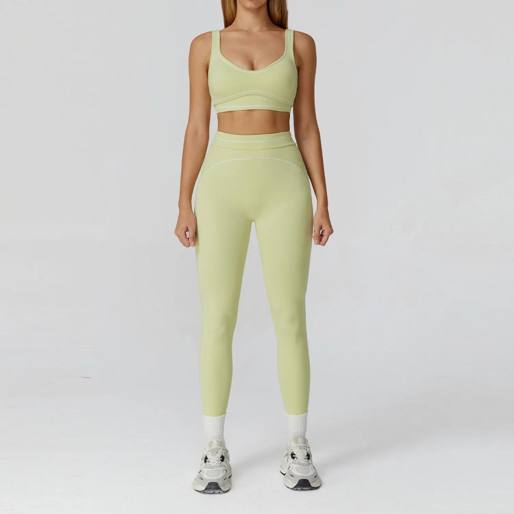 Yoga Set Women Exercise Set Sports Bra High Waist Leggings