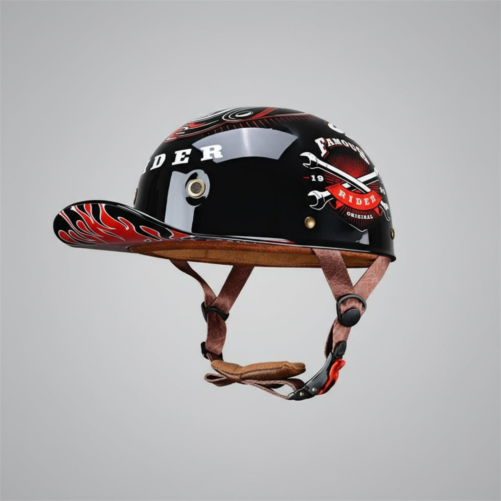 Motorhelm Halve Gezichtshelm Baseballpet Stijl ABS Veiligheidsschaal