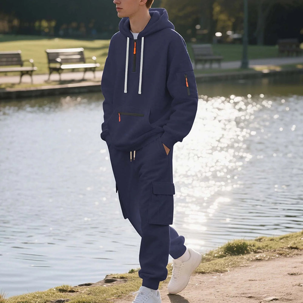 Fato de Treino Masculino Casual Conjunto de Duas Peças Uso Diário