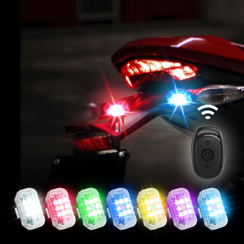 Luz LED para coche intermitente con mando a distancia USB recargable