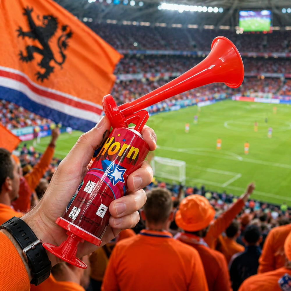 Pompa a mano per stadio di calcio Luchthoorn WK, trombetta rossa con suono