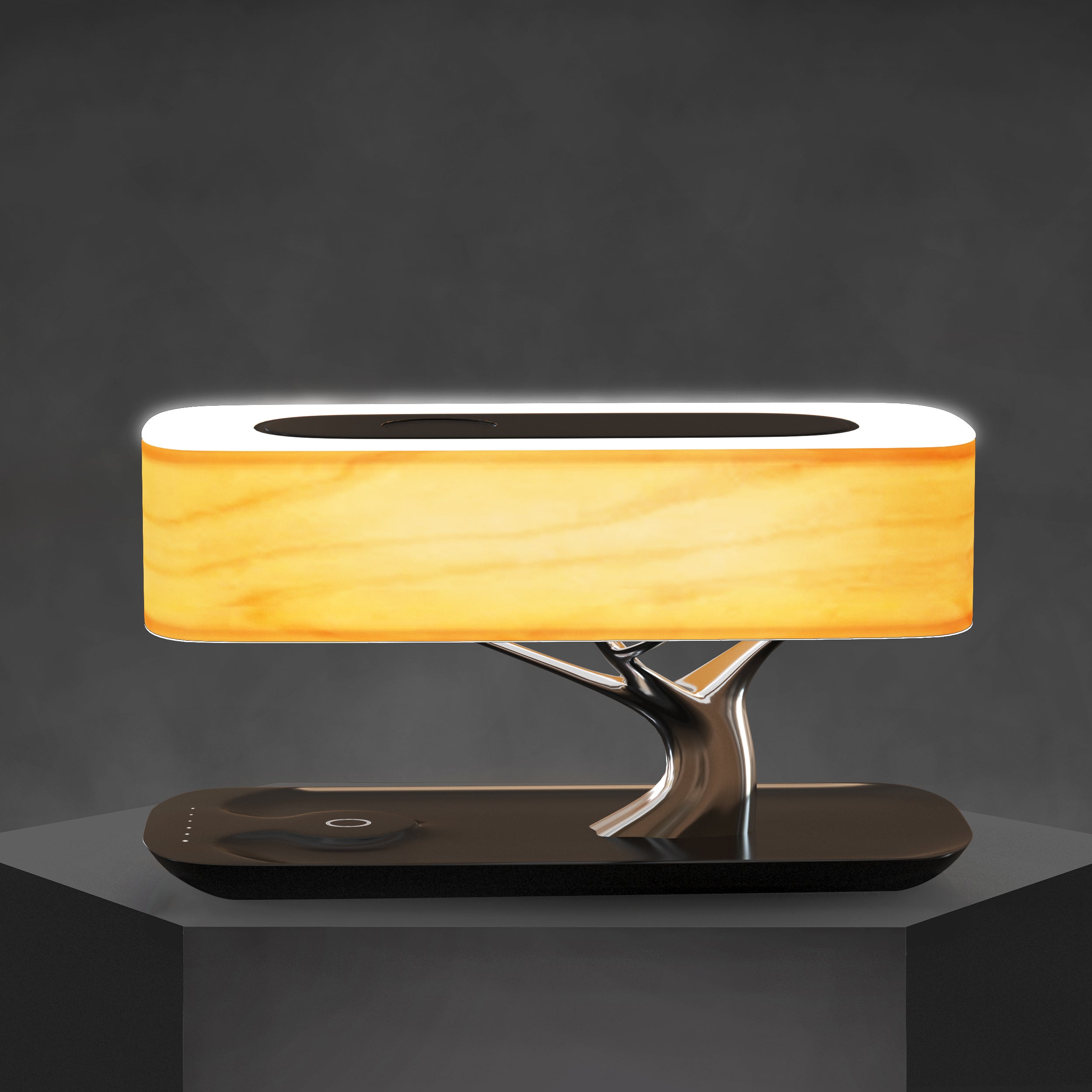 Lampada da tavolo Levensvreugde - Caricatore wireless e altoparlante Bluetooth