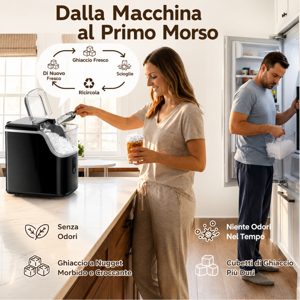 Portable Ice Machine Stainless Steel Self-Cleaning Cubes