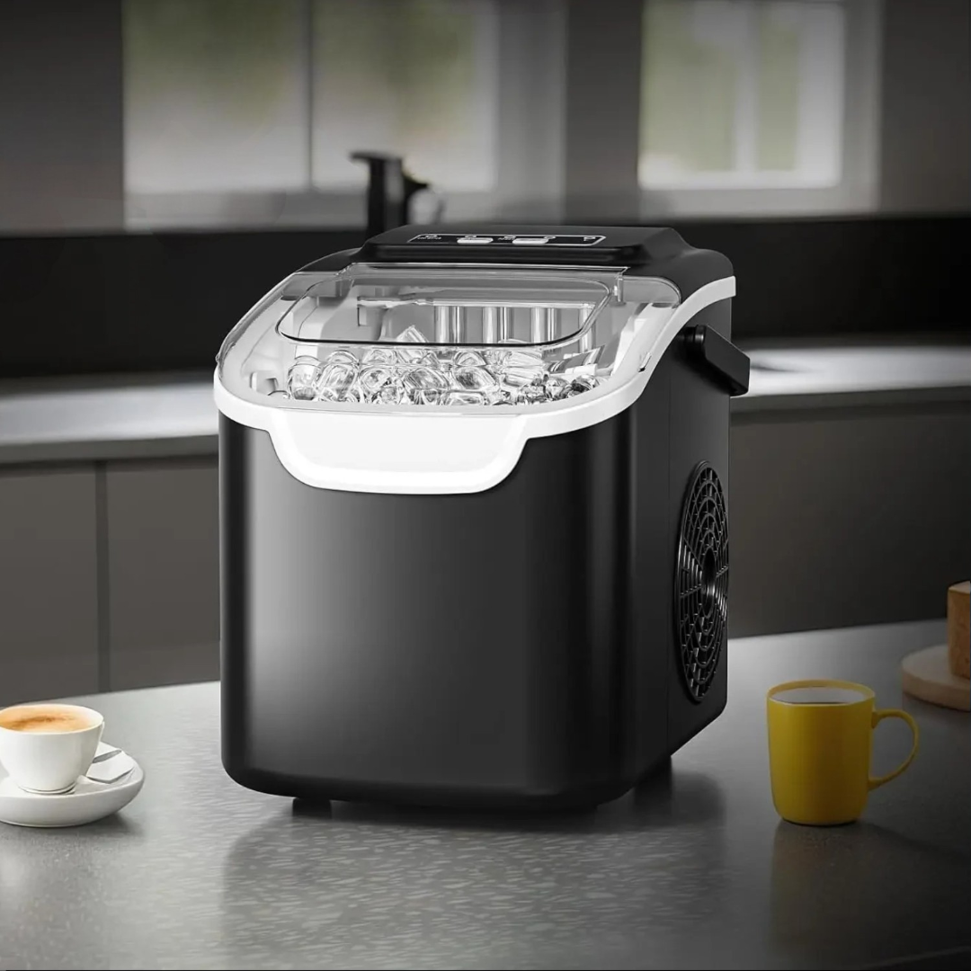 Self-Cleaning Portable Ice Machine with Touch Display