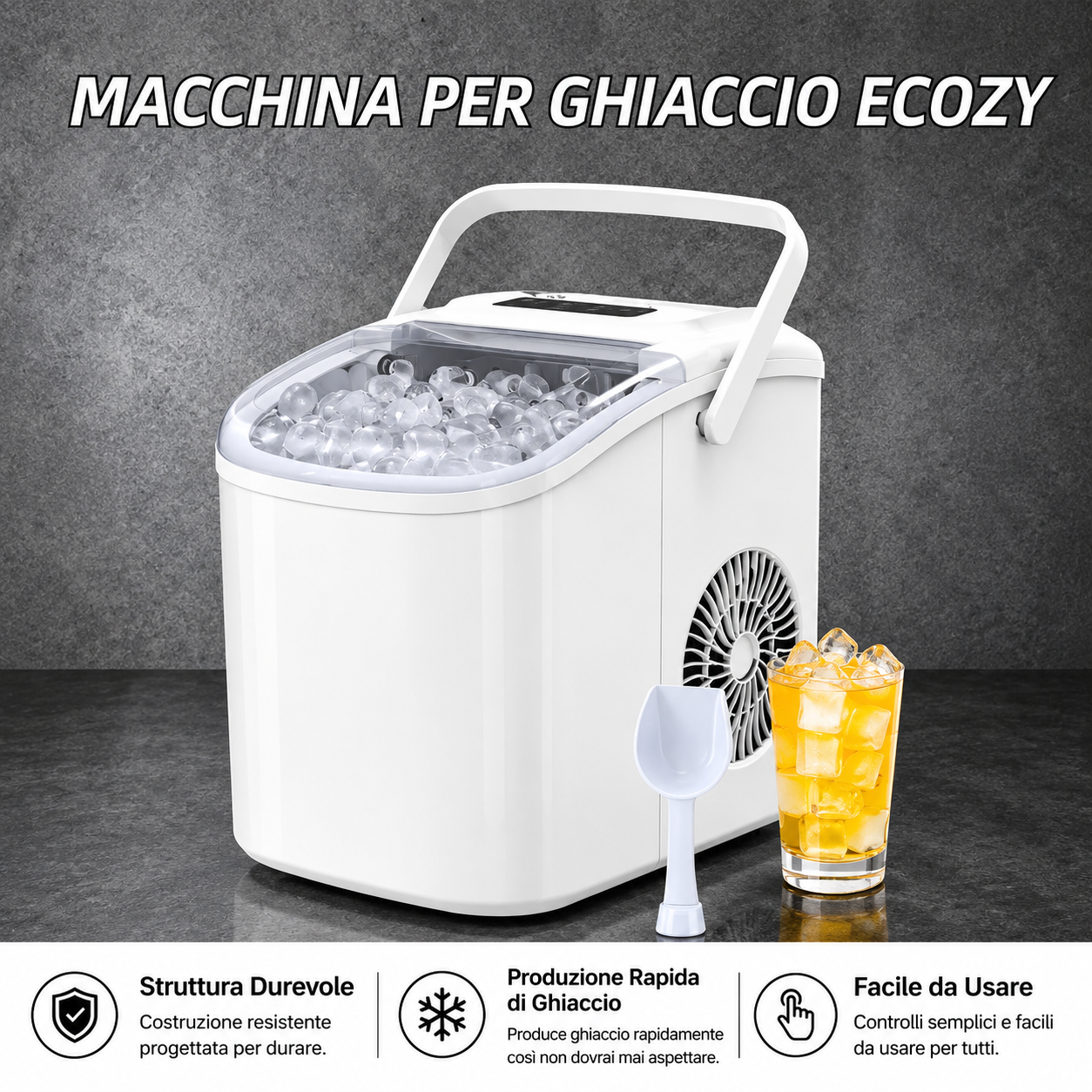 Máquina de Hielo Portátil Cubitos Pebble Enfriamiento Rápido