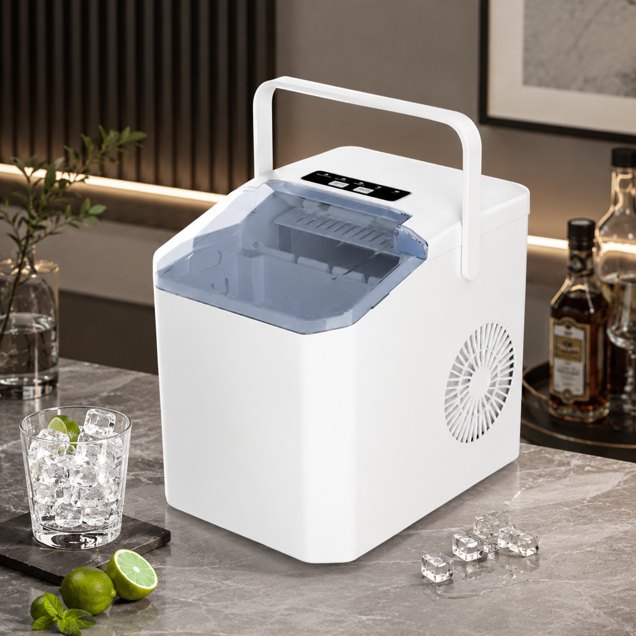 Máquina de Hielo Portátil Cubitos Pebble Enfriamiento Rápido