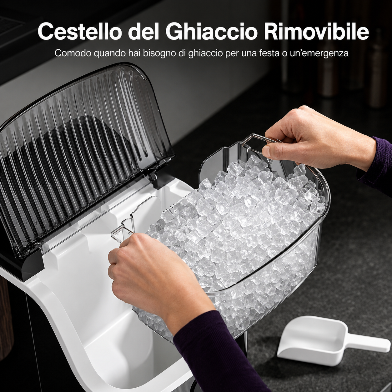 Portable Ice Machine Self-Cleaning Fast Ice Crusher