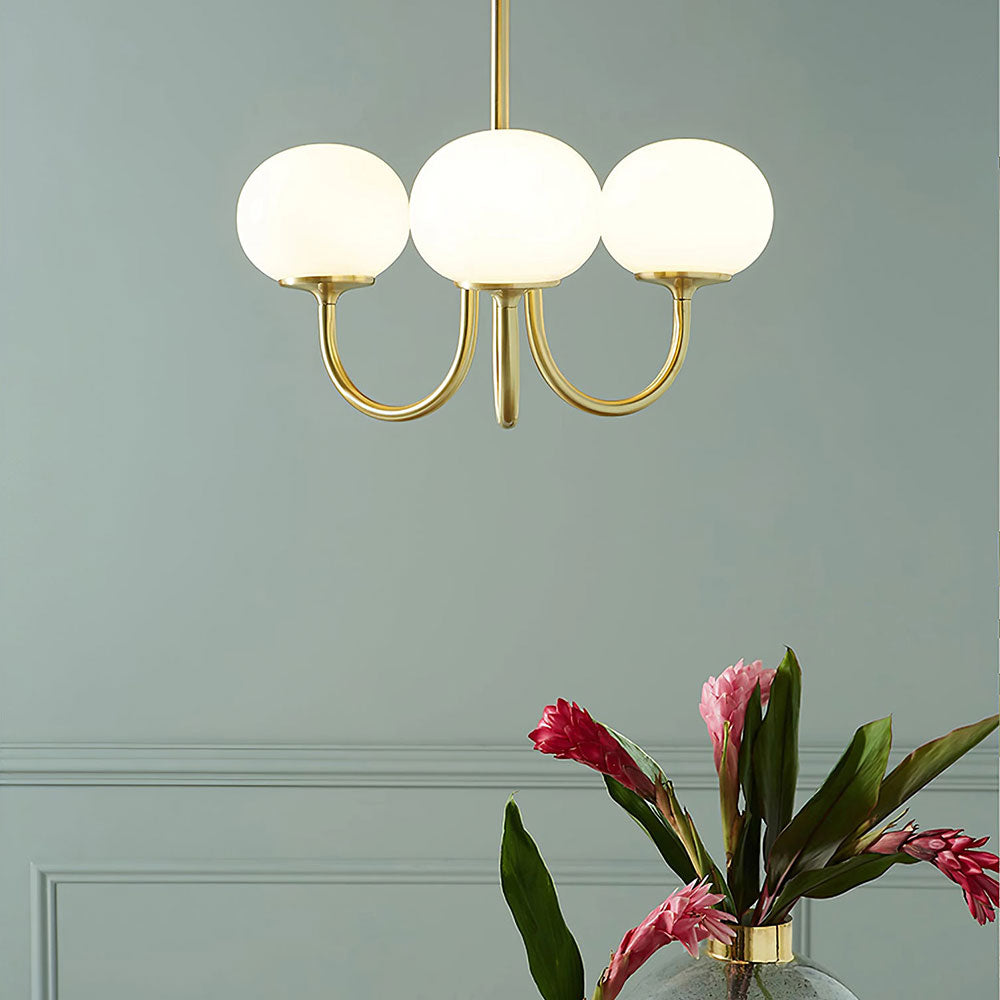 Lampadario in vetro rosa bubble marshmallow