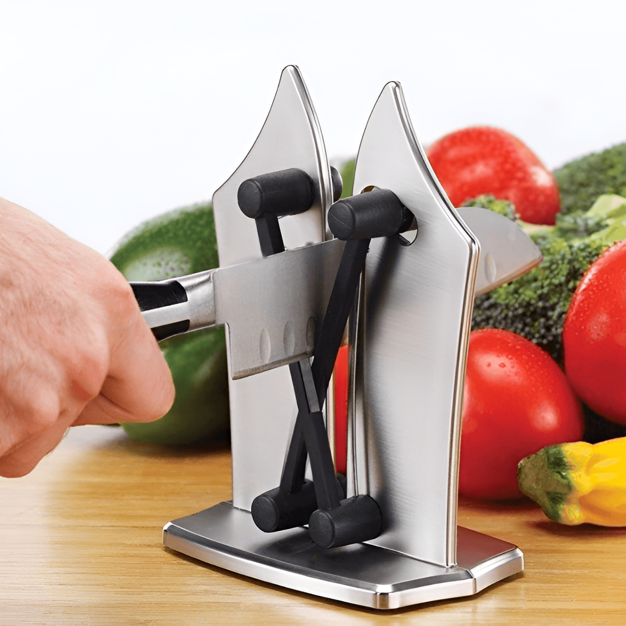 Afilador de Cuchillos de Cocina Manual Herramienta Antideslizante para Cocina