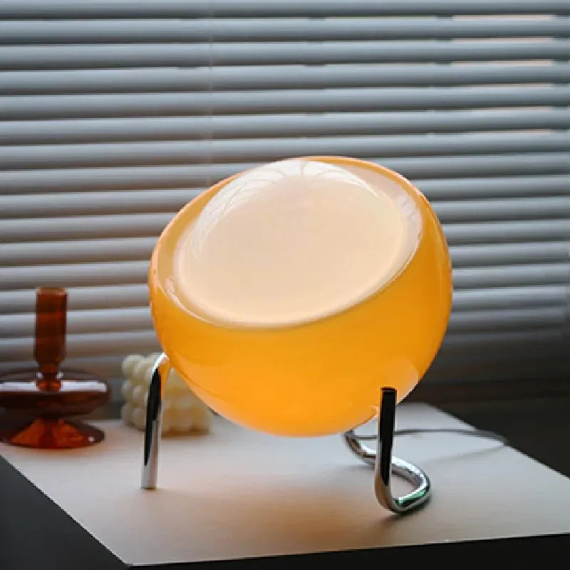 LumiGlow - Medieval Glass Table Lamp | Dimmable LED Lamp in Nordic Design
