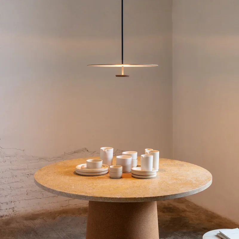 LuxeRing - Lámpara colgante LED minimalista para comedor y oficina
