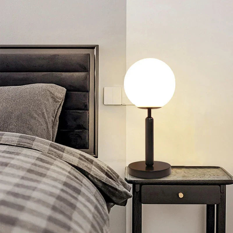 LumiSphere - Modern Glass Table Lamp with Golden LED | Stylish Lighting