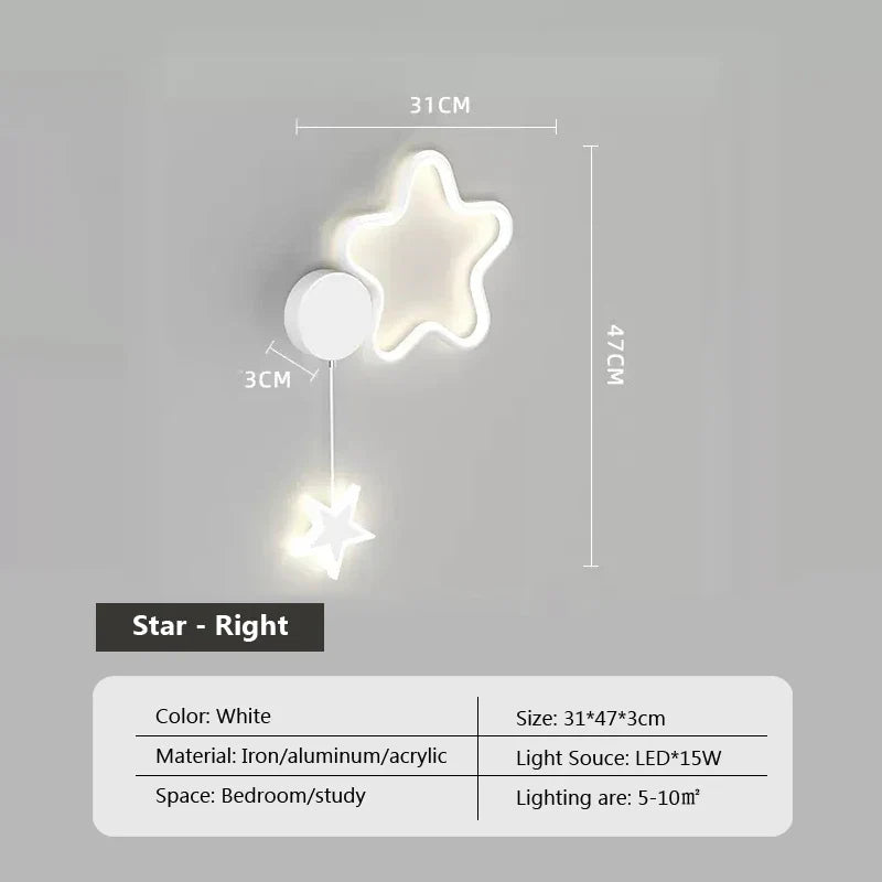 Luz das Estrelas - Lâmpada de Parede Nuvens e Lua