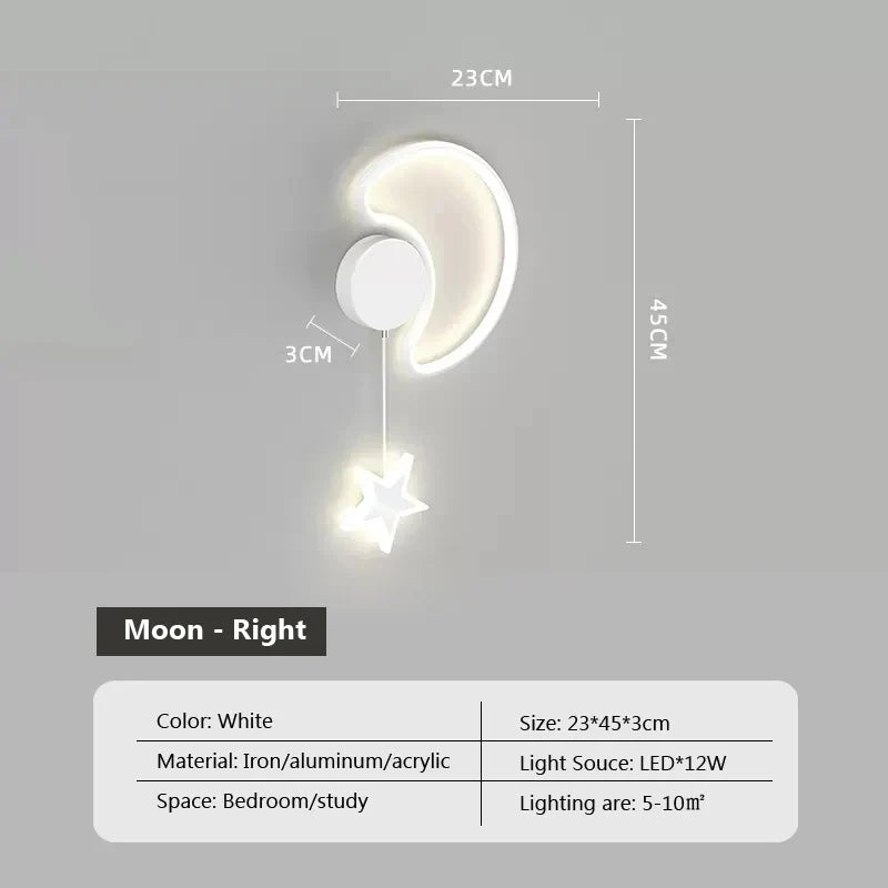 LumiDroom - Lampada da parete LED Nuvola Stella Luna