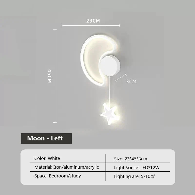 Luz das Estrelas - Lâmpada de Parede Nuvens e Lua