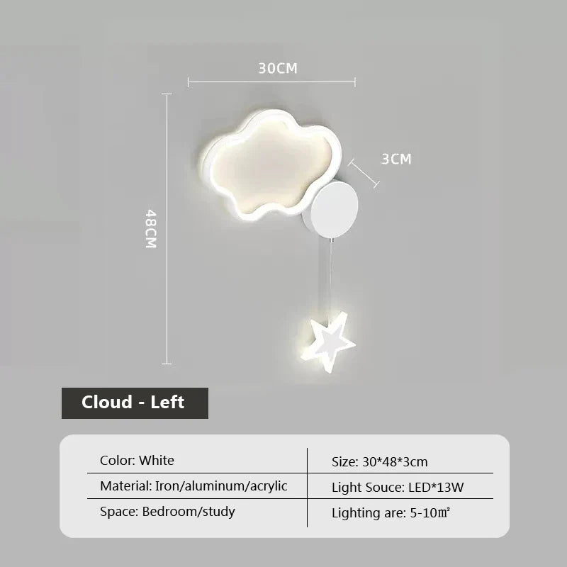 LumiDroom - Lampada da parete LED Nuvola Stella Luna