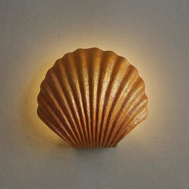 CoastalGlow - Shell Wall Lamp Maritime LED Lighting for Living Room & Hallway