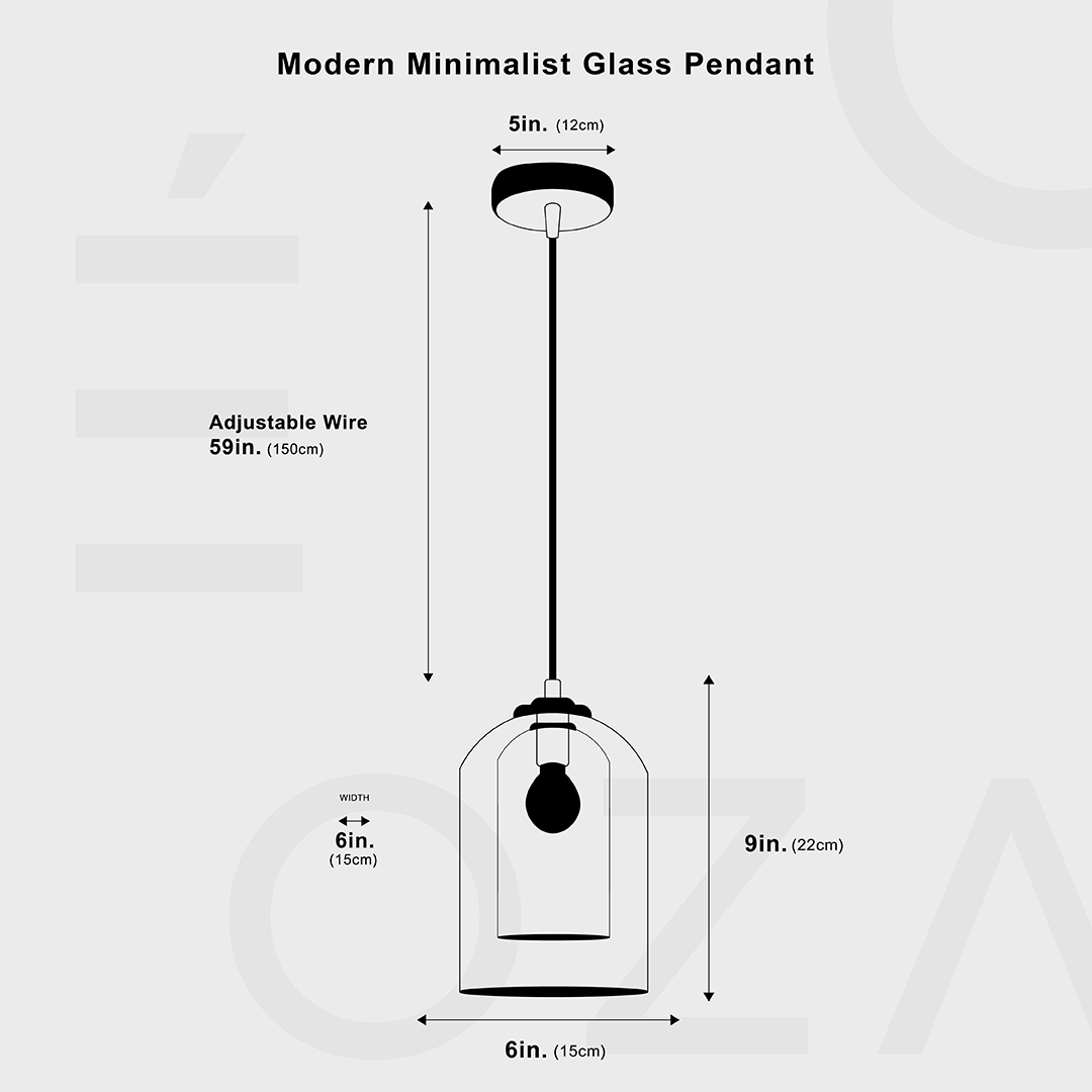 Lámpara colgante de vidrio minimalista moderna