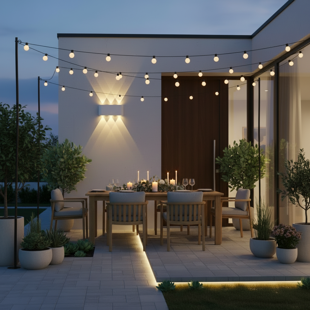 Lámpara de pared LED moderna para exterior, iluminación impermeable