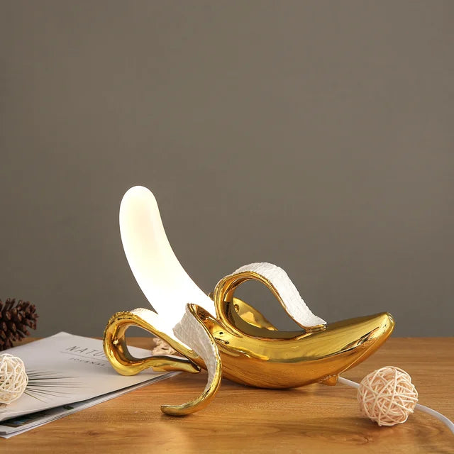 BananaGlow - Lampada Decorativa a Forma di Banana – Unica Lampada da Tavolo LED