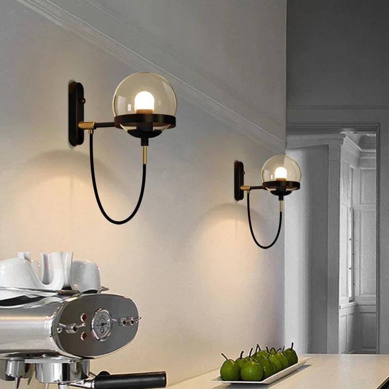 GlassGlow - Lampada da parete in vetro moderna – Lampada da parete LED per soggiorno e ingresso