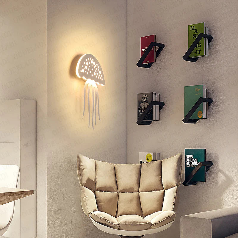 OceanicShine – Lámpara de pared medusa con iluminación LED ambiental
