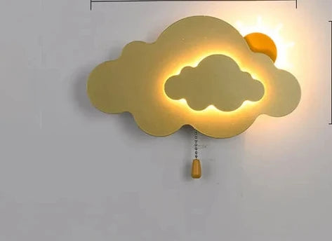 KidsCloud - LED Night Lamp with Clouds and Hot Air Balloon Design – Wall Lamp
