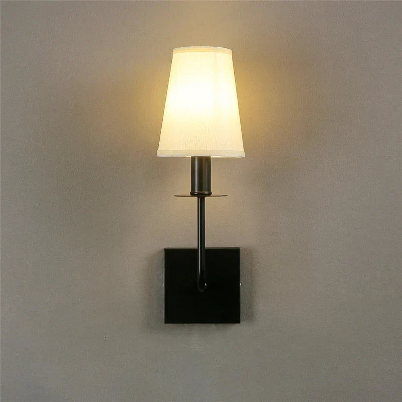LuxShade - Elegance Classic Metal Wall Lamp with Fabric Shade – LED Lamp