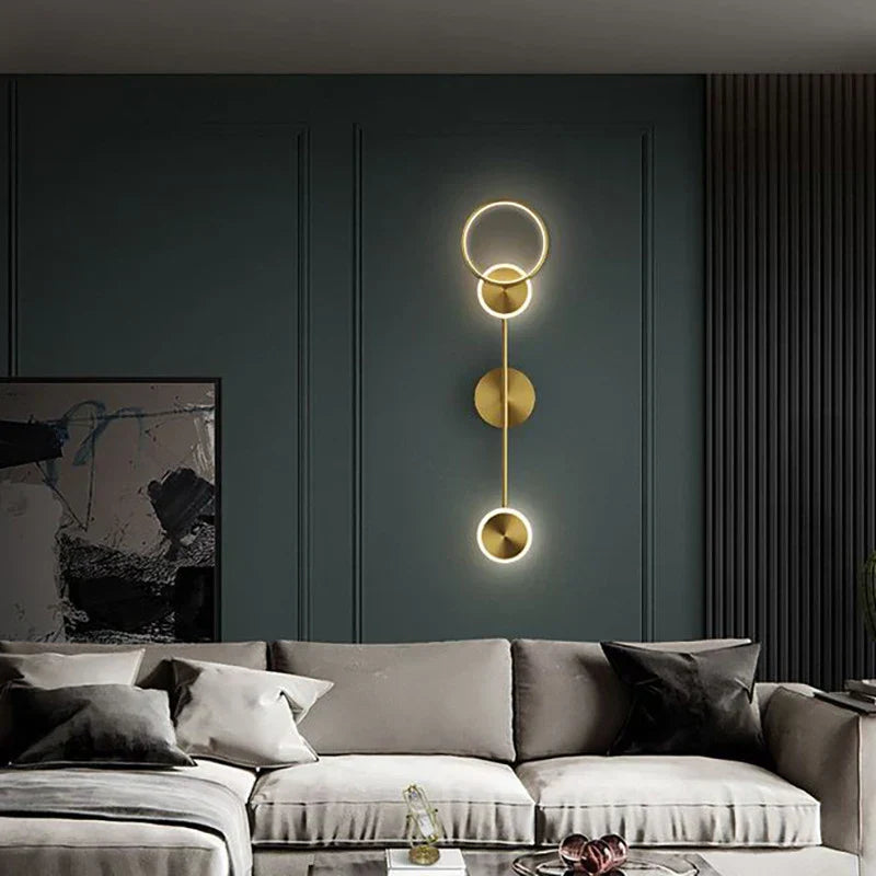 GlowCraft – Modern LED Wall Lamp in Gold for Living Room & Hallway
