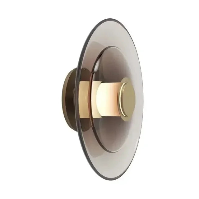 LumiDisc – Lampada da parete in vetro ambra per un'atmosfera calda