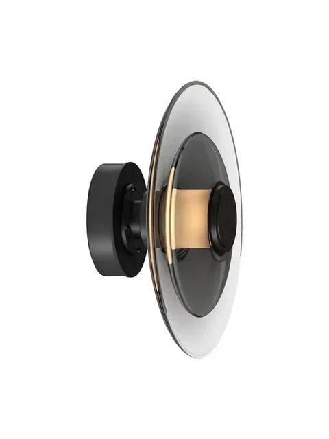 LumiDisc – Lampada da parete in vetro ambra per un'atmosfera calda
