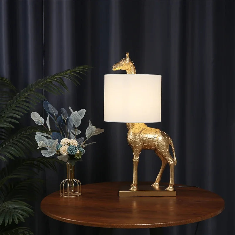 SafariGlow - Candeeiro de Mesa Girafa em Estilo Safari para Sala de Estar e Quarto