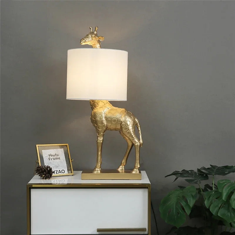 SafariGlow - Candeeiro de Mesa Girafa em Estilo Safari para Sala de Estar e Quarto