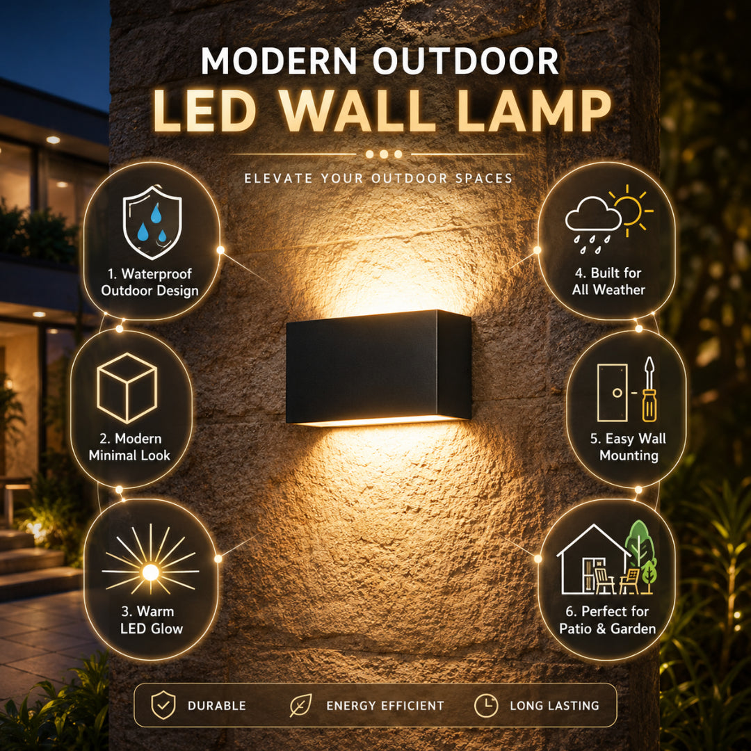 Modern LED Wall Lamp Outdoor Waterproof Lighting