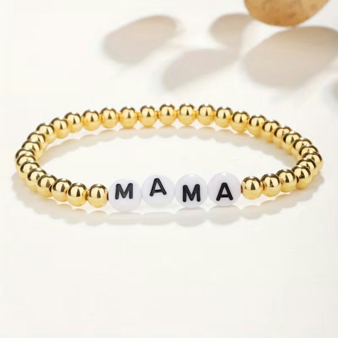Moederdag Cadeau Armband Dames Letter Kralen Elastisch Mama - Image 2