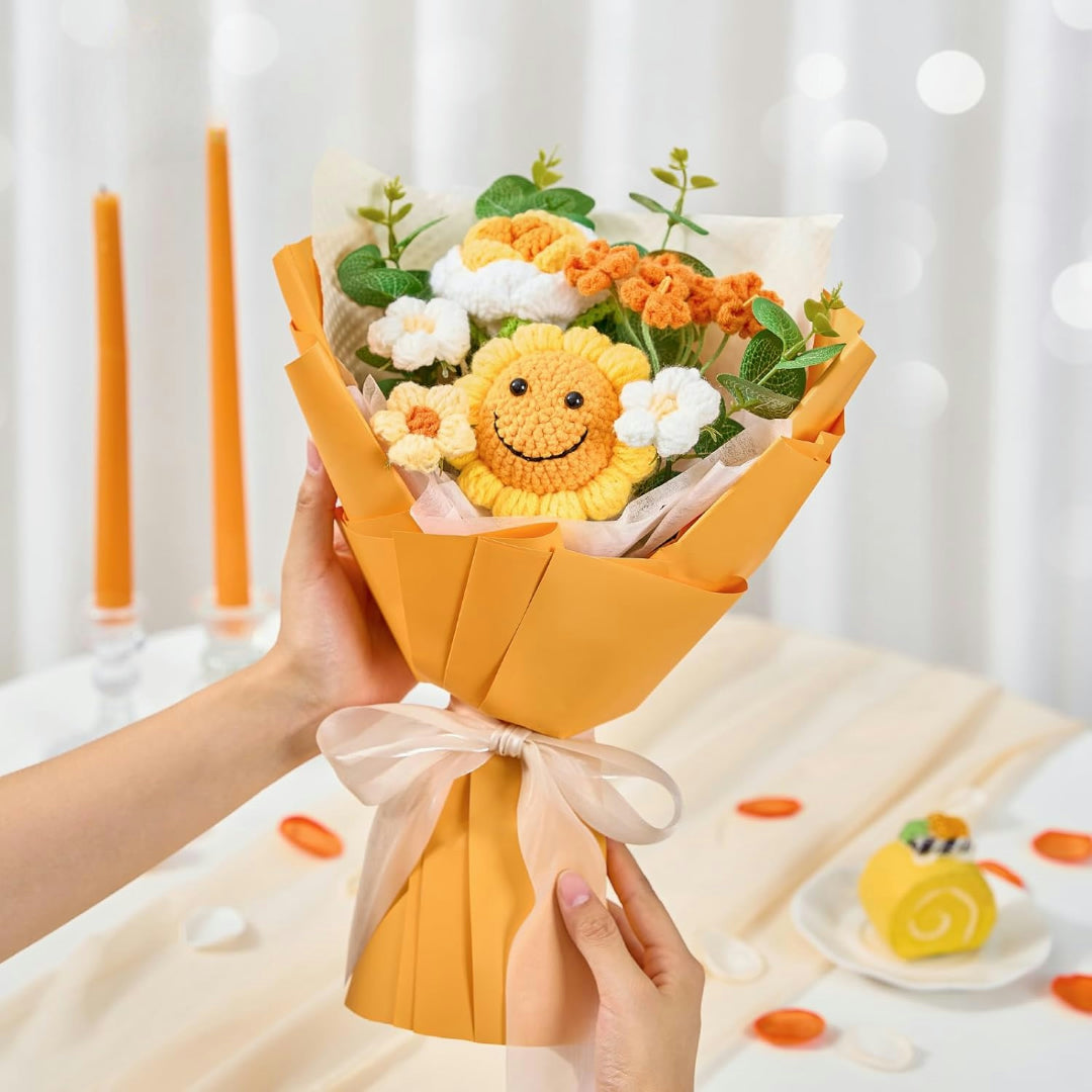 Regalo Festa della Mamma Bouquet di Fiori All'Uncinetto Fatto a Mano